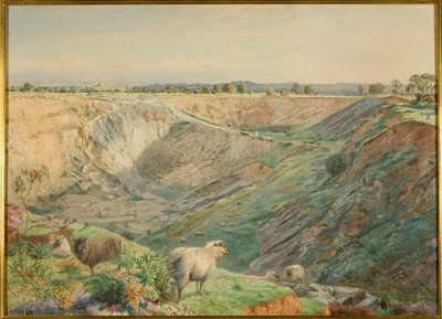 Quarry on Durdham Down, ca. 1865 (akvarel og kropsfarve på papir) af William Arnee (attr. to) Frank