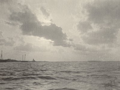 Solnedgang over vand, 1890