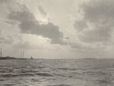 Solnedgang over vand, 1890