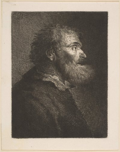 En gammel mand i profil, 1761. af William Baillie
