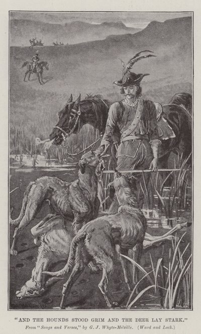 Og hundene stod grumme og hjortene lå skarpt af William Barnes Wollen