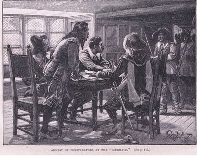 Arrestation af de sammensvorne ved havfruen 1658 e.Kr af William Barnes Wollen