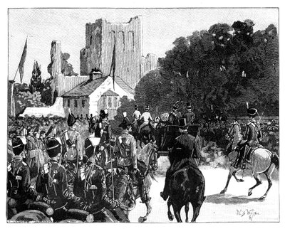 Dronning Victorias ankomst til Kelso, Skotland, 1887. af William Barnes Wollen