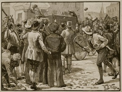 Angreb på Sir Charles Wetherell ved Bristol, illustration fra 