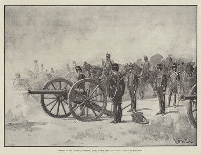 Åbning af Imperial Institute, Royal Horse Artillery affyrer en salut i Hyde Park af William Barnes Wollen