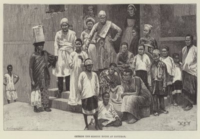 Udenfor Missionshuset på Zanzibar af William Barnes Wollen