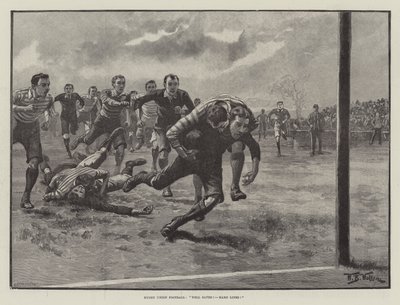 Rugby Union Football, godt reddet! Hårde linjer! af William Barnes Wollen