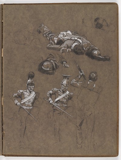 Studier til oliemaleriet, ?Flaget: Albuhera, 16. maj 1811? af William Barnes Wollen
