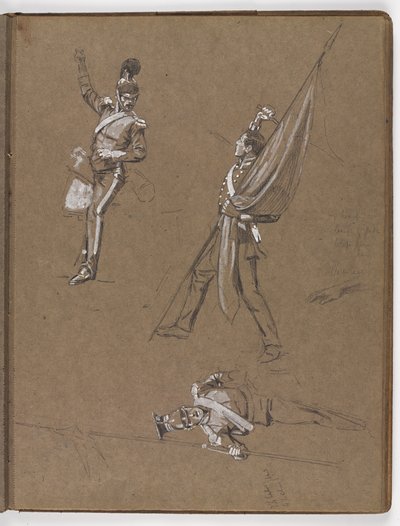 Studier til oliemaleriet, ?Flaget: Albuhera, 16. maj 1811? af William Barnes Wollen