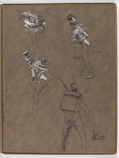 Studier til oliemaleriet, ?Flaget: Albuhera, 16. maj 1811? af William Barnes Wollen