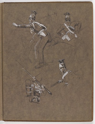 Studier til oliemaleriet, ?Flaget: Albuhera, 16. maj 1811? af William Barnes Wollen