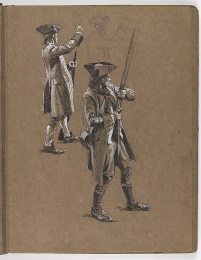 Studie til oliemaleriet af William Barns Wollen, ?Slaget ved Lexington 1775? af William Barnes Wollen