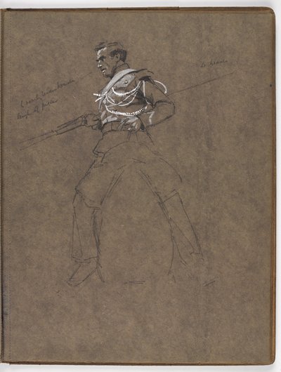 Studie til oliemaleriet af William Barns Wollen, ?Flaget: Albuhera, 16. maj 1811? af William Barnes Wollen