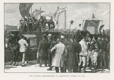 Chartist-demonstrationen på Kennington Common, London af William Barnes Wollen