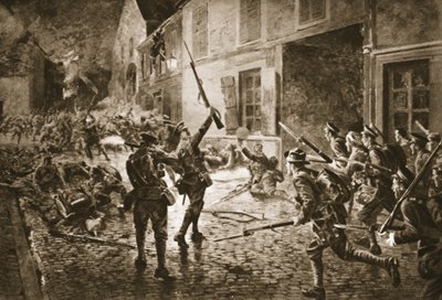 Coldstream-vagterne ved Landrecies, august 1914 af William Barnes Wollen