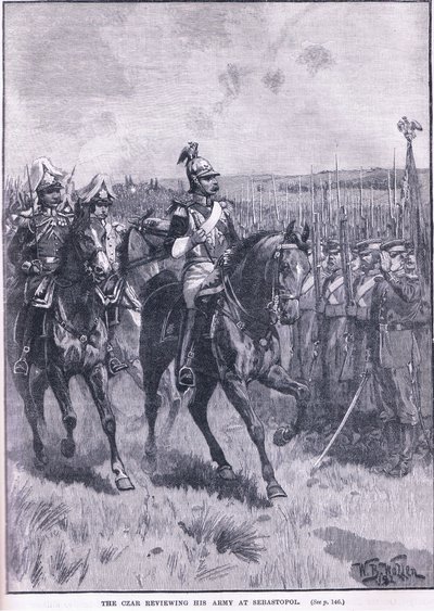 Zaren gennemgår sin hær ved Sebastopol 1856 AD af William Barnes Wollen