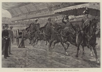 Militærturneringen i Royal Agricultural Hall, Royal Horse Artillery galopperende af William Barnes Wollen
