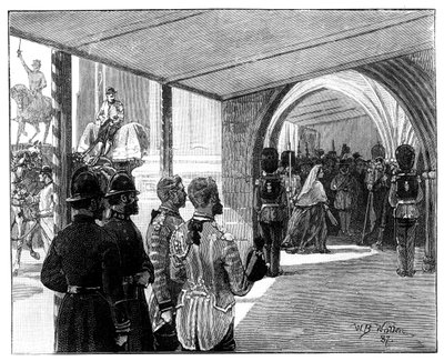 The Opening of Parliament, Westminster, London, 1866. af William Barnes Wollen