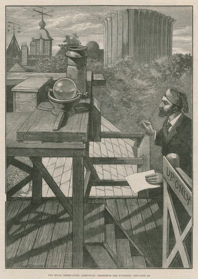 The Royal Observatory, Greenwich; Måling af solskin (gravering) af William Bazett Murray