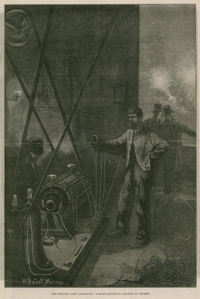 Det elektriske lys: dynamo-elektrisk maskine fra Gramme af William Bazett Murray