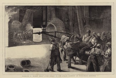 Working a Night Heat, den store 35-tons damphammer hos Woolwich Arsenal af William Bazett Murray