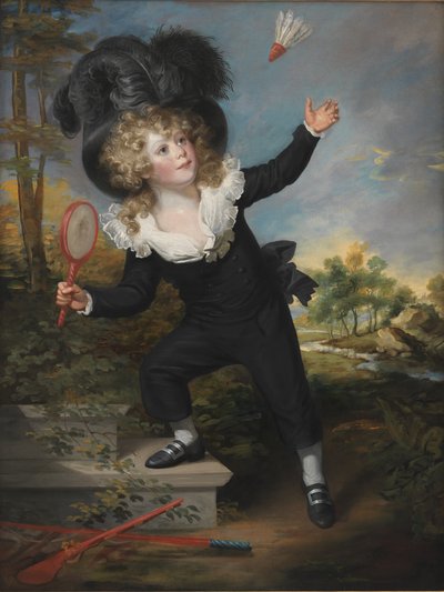 Portræt af Kennett Dixon, der spiller fjerbold af William Beechey