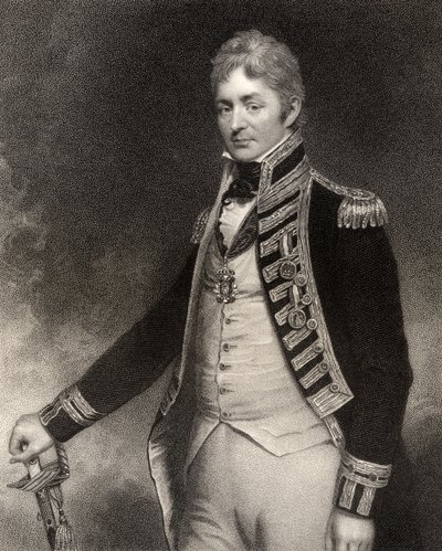 Sir Thomas Troubridge, 1st Baronet, graveret af W. Holl, fra 