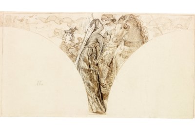 Skitse til vægmaleri i Wallington Hall (kropsfarve) af William Bell Scott
