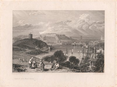 Plymouth fra Mount Batten af William Bernard Cooke