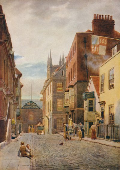 Kirkegade, ser mod syd, c1900 af William Biscombe Gardner