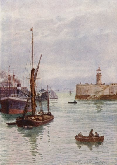 I Ramsgate Havn (farvelitografi) af William Biscombe Gardner