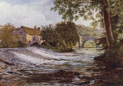På Derwent, Baslow (farve litho) af William Biscombe Gardner