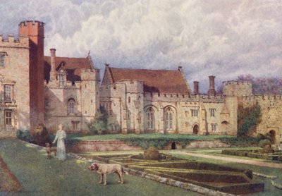 Penshurst Place fra terrassen (farvelitografi) af William Biscombe Gardner