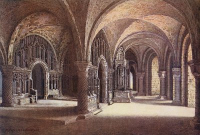 Kapellet for "Vor Frue" i underetagen, Canterbury Cathedral (farvelitografi) af William Biscombe Gardner