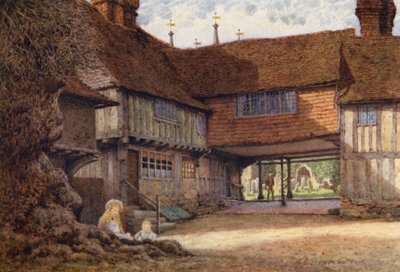 The Lych Gate, Penshurst (farvelitografi) af William Biscombe Gardner