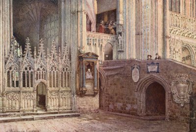 Martyriet, Canterbury-katedralen (farvelitografi) af William Biscombe Gardner