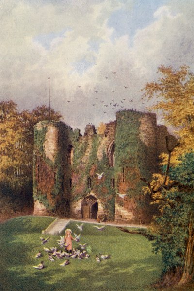 Tonbridge Castle (farvelitografi) af William Biscombe Gardner