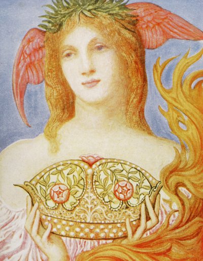 Fredens krone (farve litho) af William Blake (after) Richmond