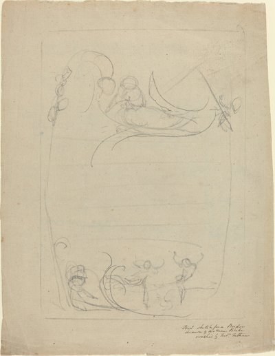 En bevæbnet mand, der sporer en kvinde [recto] af William Blake