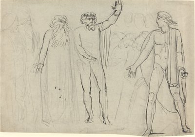 "Og Saul sagde til David: Gå, og Herren være med dig" [recto] af William Blake