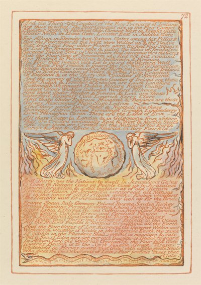 "Und die zweiunddreißig Grafschaften der vier Provinzen Irlands..." (Tafel 72) af William Blake