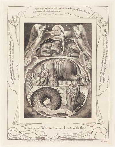 Behemoth og Leviathan, 1825. af William Blake