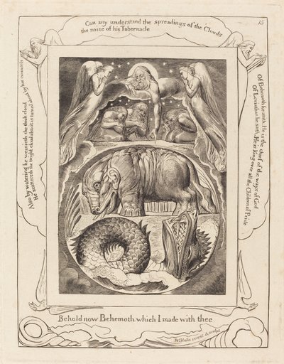 Behemoth og Leviathan, 1825. af William Blake