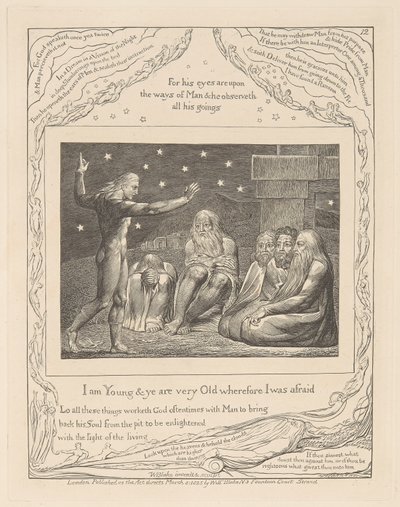 Jobs Bog, Plade 12, Elihus vrede af William Blake