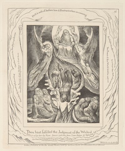 Jobs Bog, Plade 16, Satans fald af William Blake