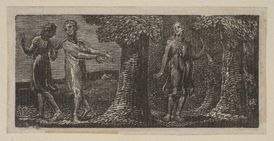 Colinet hånet af Two Boys, fra Thorntons Pastorals of Virgil, 1821. af William Blake