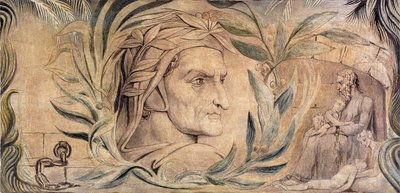 Dante Alighieri, ca. 1800-03 (pen & blæk med tempera på lærred) af William Blake