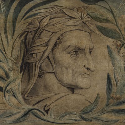 Dante Alighieri, ca. 1800-03 (pen & blæk med tempera på lærred) af William Blake