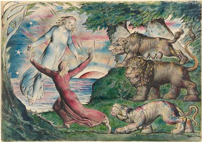 Dante løb fra de tre dyr af William Blake