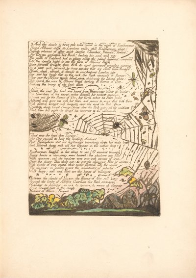 Europa. En profeti, plade 14, og skyerne og brande. . . . (Bentley 15) af William Blake